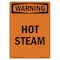 Signmission OSHA WARNING Sign, Hot Steam, 10in X 7in Aluminum, 7" W, 10" H, Portrait, Hot Steam OS-WS-A-710-V-13651 - alternate 1